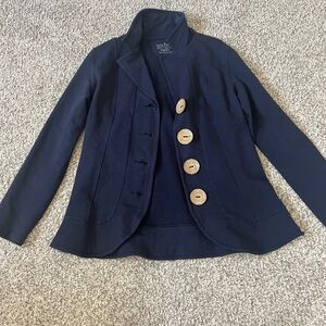 Neon Buddha Navy Blazer with Wooden Buttons